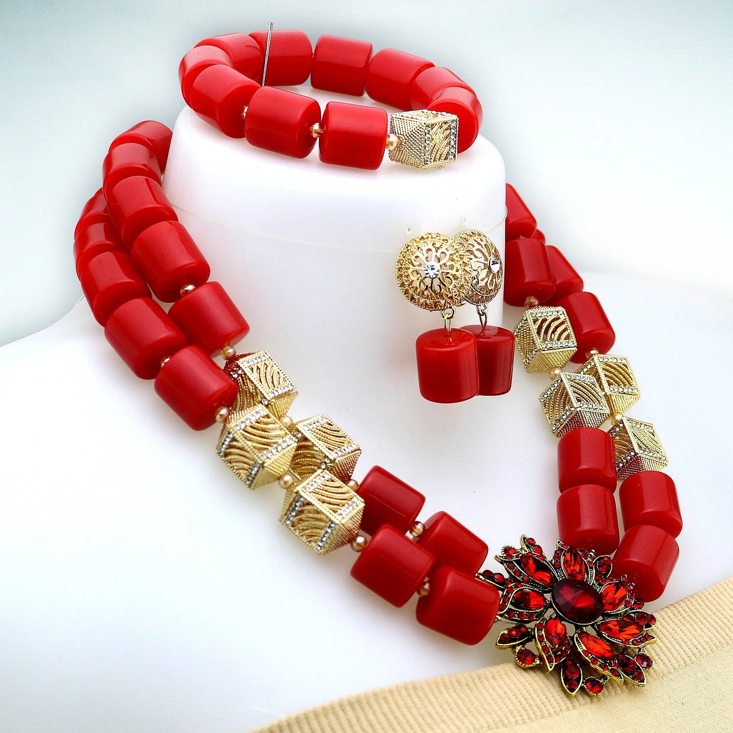 2024 Latest Resin Jewelry Sets Luxury French African Nigerian Wedding Bridal Party Beads 2024 Resin Jewelry sets