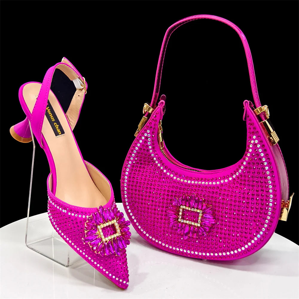 2025 Elegantly Sky Blue Women's Shoe and Bag Set for Parties and Weddings - Luxurious Heeled Pumps and Handbag for Nigeria