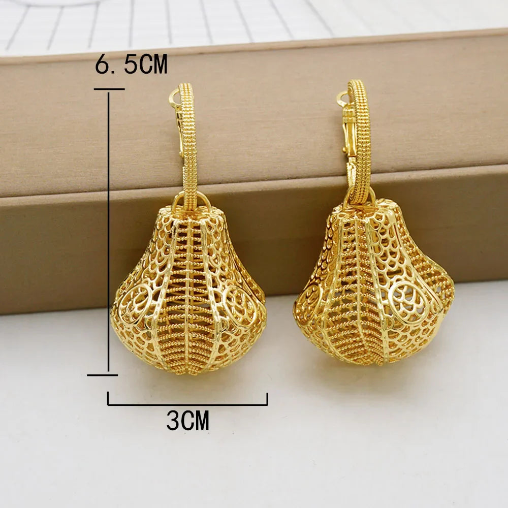 Bohemia Long Tassels Earrings African Dubai Gold Color Drop Earrings For Women Pendant Stud Earrings Wedding Jewellery Gifts