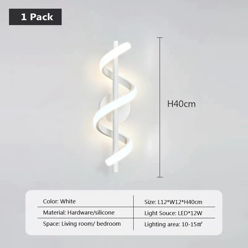 LED Wall Lamp Luxury Black White Gold Wall Decorative Lights