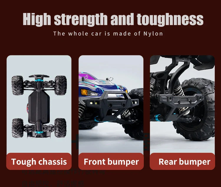 1:16 70KM/H Or 50KM/H 4WD RC Car With LED Remote Control Cars High Speed Drift Monster 4x4 Truck for Kids vs Wltoys 144001 Toys