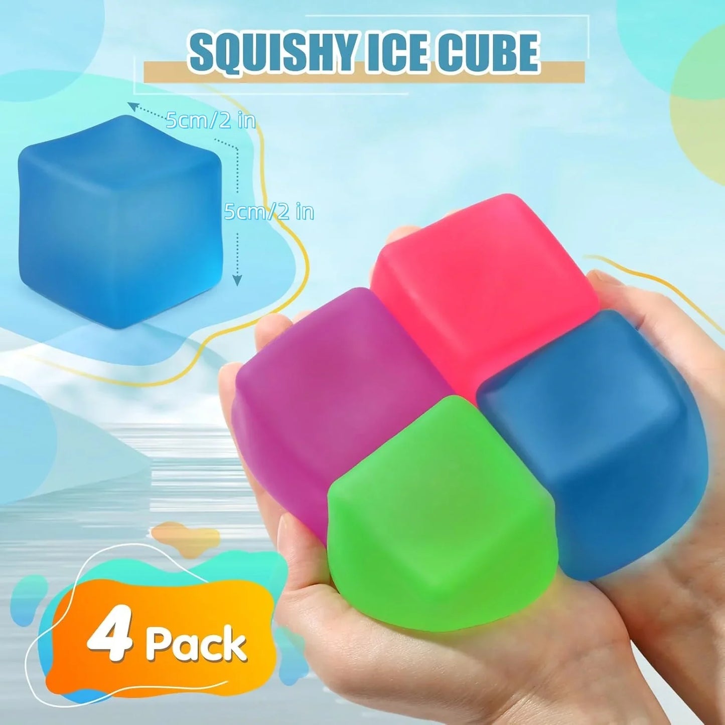 Premium Stress Relief Cube | Gel-Filled Sensory Fidget Toy for Anxiety & Focus | Kids & Adults