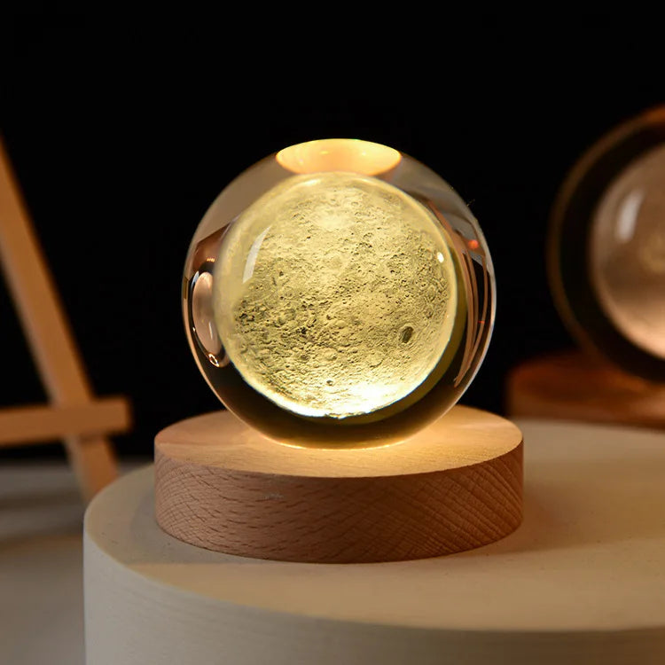 3D Crystal ball Planet Night Light