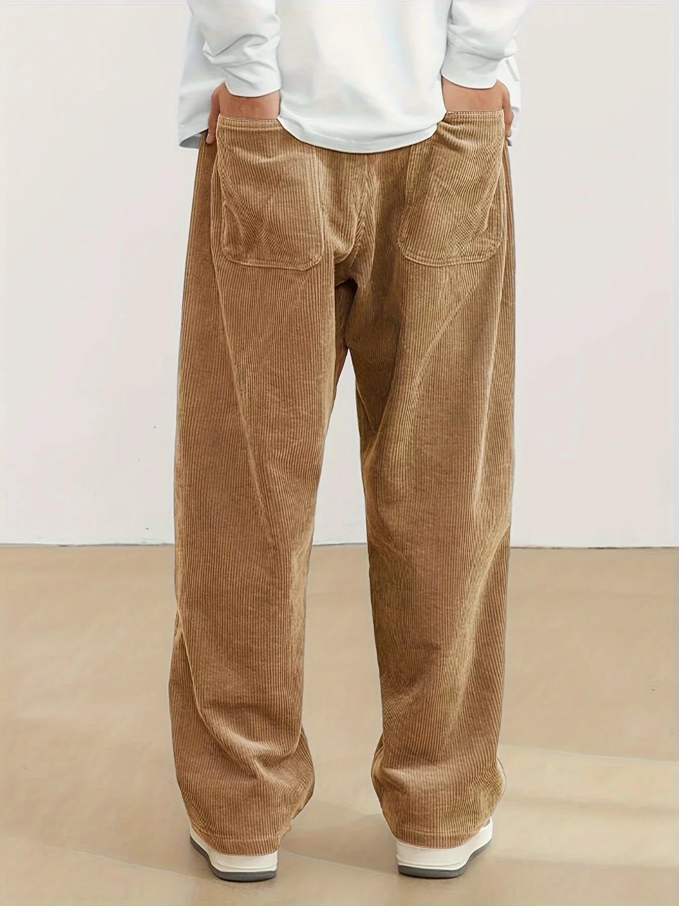 Men’s Corduroy Loose Fit Pants – Elastic Waist