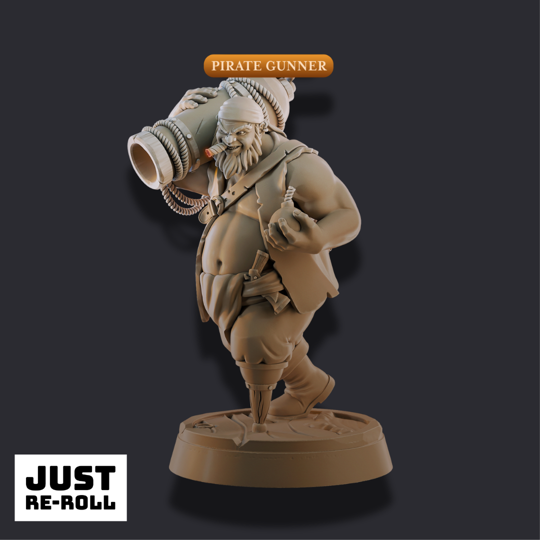 The Pirate Gunner – 3D Printed Tabletop Miniature