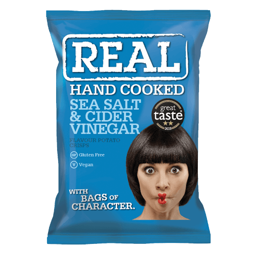 Real Hand Cooked Sea Salt & Cider Vinegar Crisps 35g