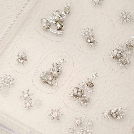 Hello Claws | Silver Christmas Tree Nail Deco Sticker