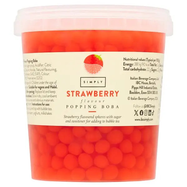 Simply Strawberry Flavour Popping Boba 870g