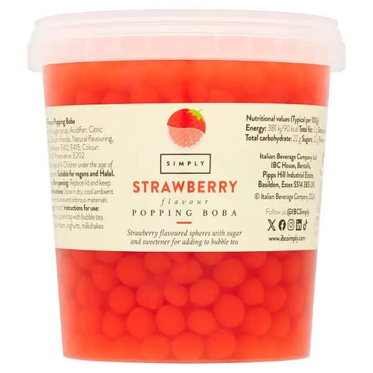 Simply Strawberry Flavour Popping Boba 870g