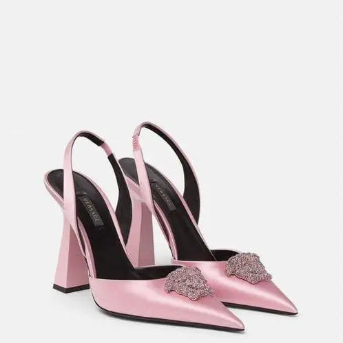 Slingback Heels with Embellishments.