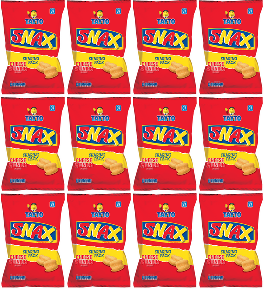12 x Tayto Snax Potato Puffs Cheese & Onion Flavour 90G