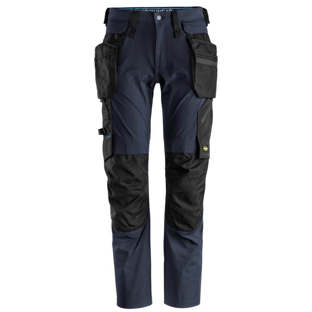 Snickers 6208 LiteWork, Detachable Holster Pocket Kneepad Work Trousers Navy Blue/Black, 36" Waist 30" Leg-Snickers 104