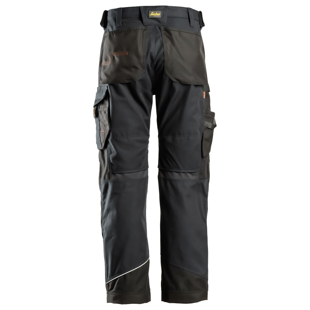 Snickers 6314 RuffWork, Canvas+ Kneepad Work Trousers Black, 35" Waist 32" Leg-Snickers 50