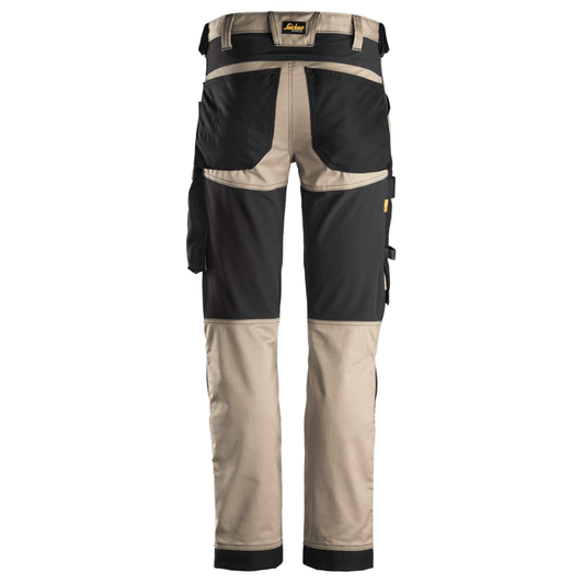 Snickers 6341 AllroundWork Stretch Kneepad Trousers Khaki/Black, Waist 36" Leg 35"-Snickers 152