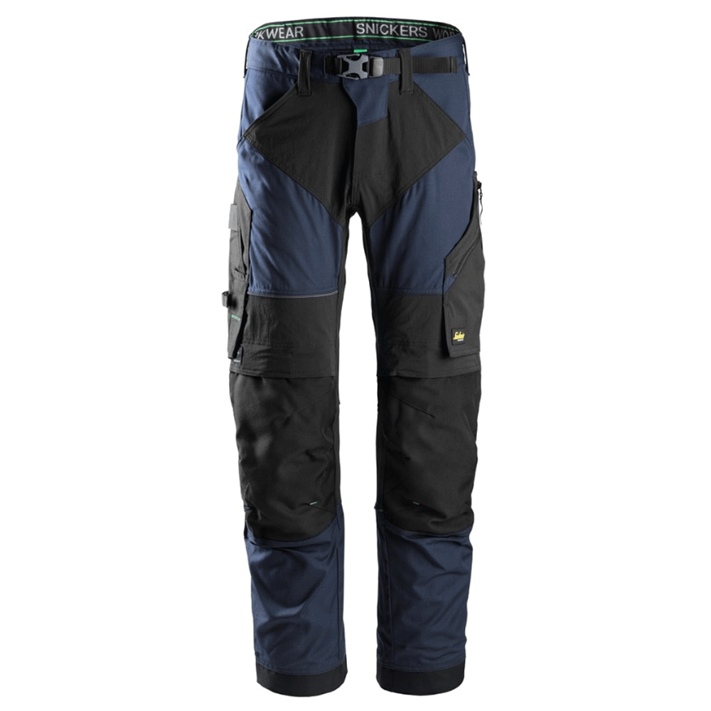 Snickers 6903 FlexiWork Stretch Kneepad Work Trousers Navy Blue, 36" Waist 32" Leg-Snickers 52