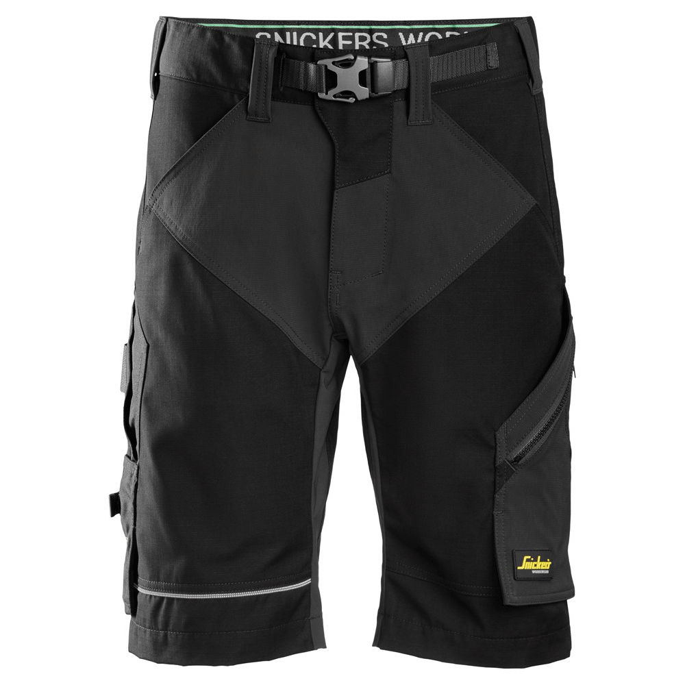 Snickers 6914 FlexiWork Work Shorts Black 35" Waist - Snickers Size 50
