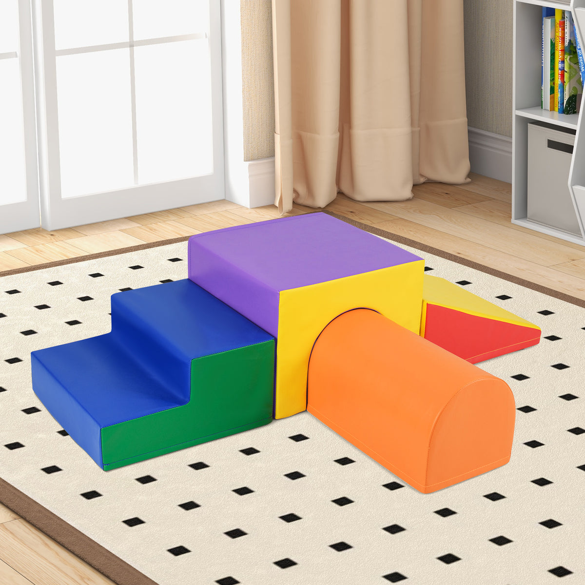 Climb and Crawl Foam Block Play Set for Infant Baby and Toddlers-Blue