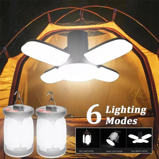 Solar Led Camping Light Outdoor Foldable Tent Lamp USB Rechargeable