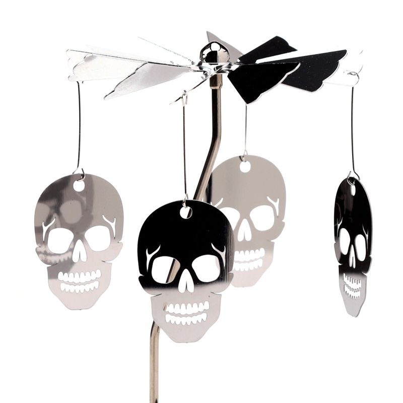 Gothic Gifts Spinning Skulls Tea Light Candle Holder