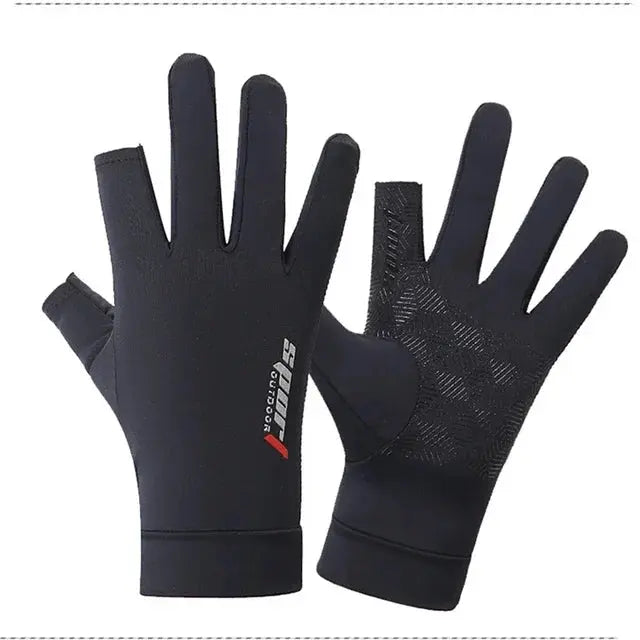 Sports Golf Ice Silk Riding Driving Gloves Non-Slip Fitness UV Protection Gloves