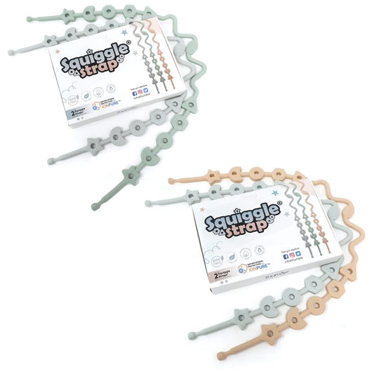 Squiggle Strap® Antimicrobial Silicone Toy Straps (2pcs)
