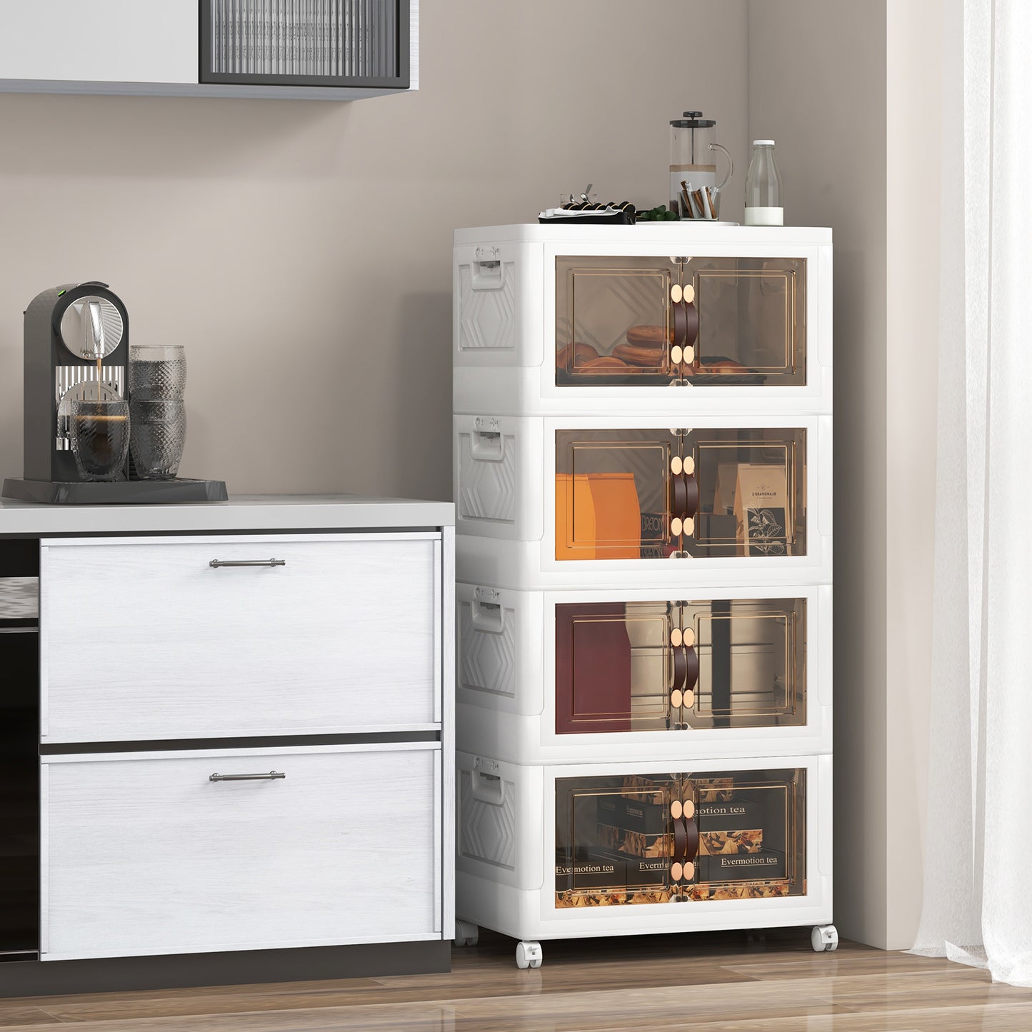 27/34/44/59/78/92.5 Gal Stackable Storage Bins with Lockable Wheels-92.5 Gal-5-Tier