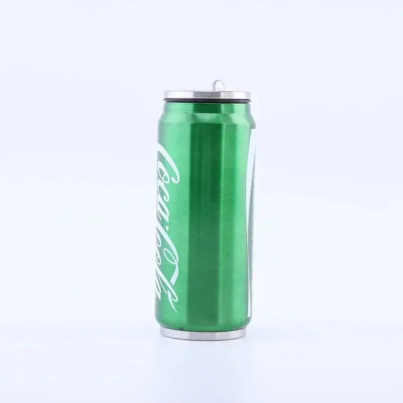 Stainless Steel Cola Shaped Thermos Cup – Double-Layer Vacuum Insulated Travel Mug with Straw for Hot & Cold Drinks