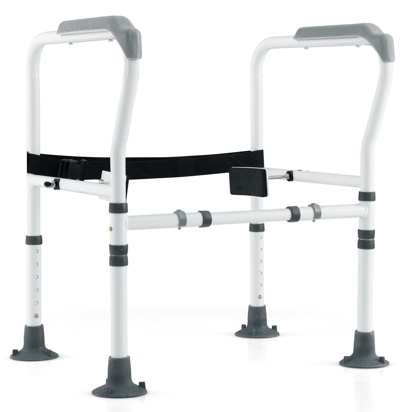 Stand Alone Toilet Safety Frame with Adjustable Height and Width-Grey