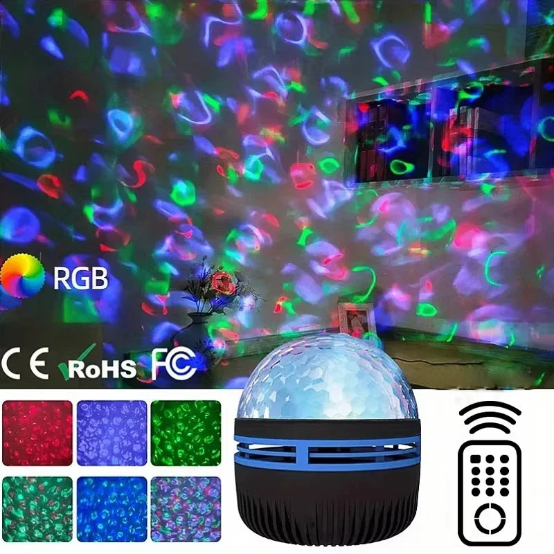Star Galaxy Projector Night Light - Ocean Wave Bedroom Ceiling Lamp Room Decoration