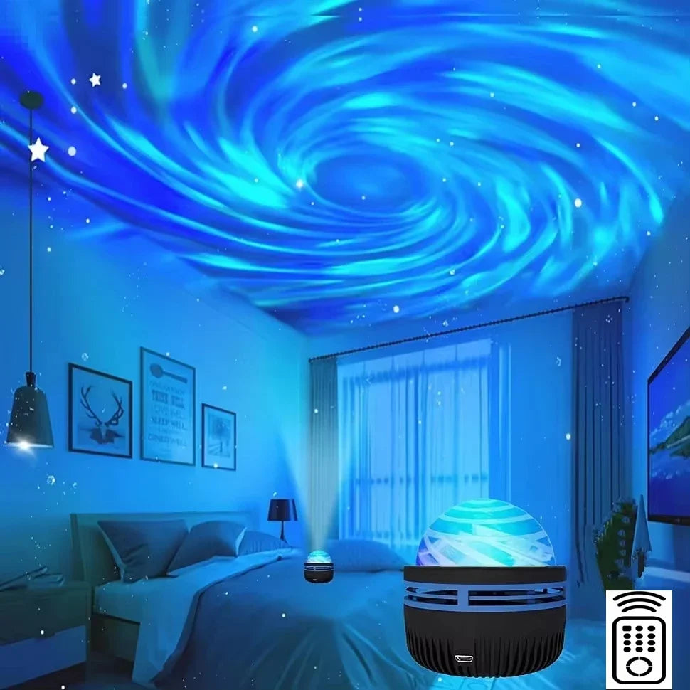 Star Galaxy Projector Night Light - Ocean Wave Bedroom Ceiling Lamp Room Decoration