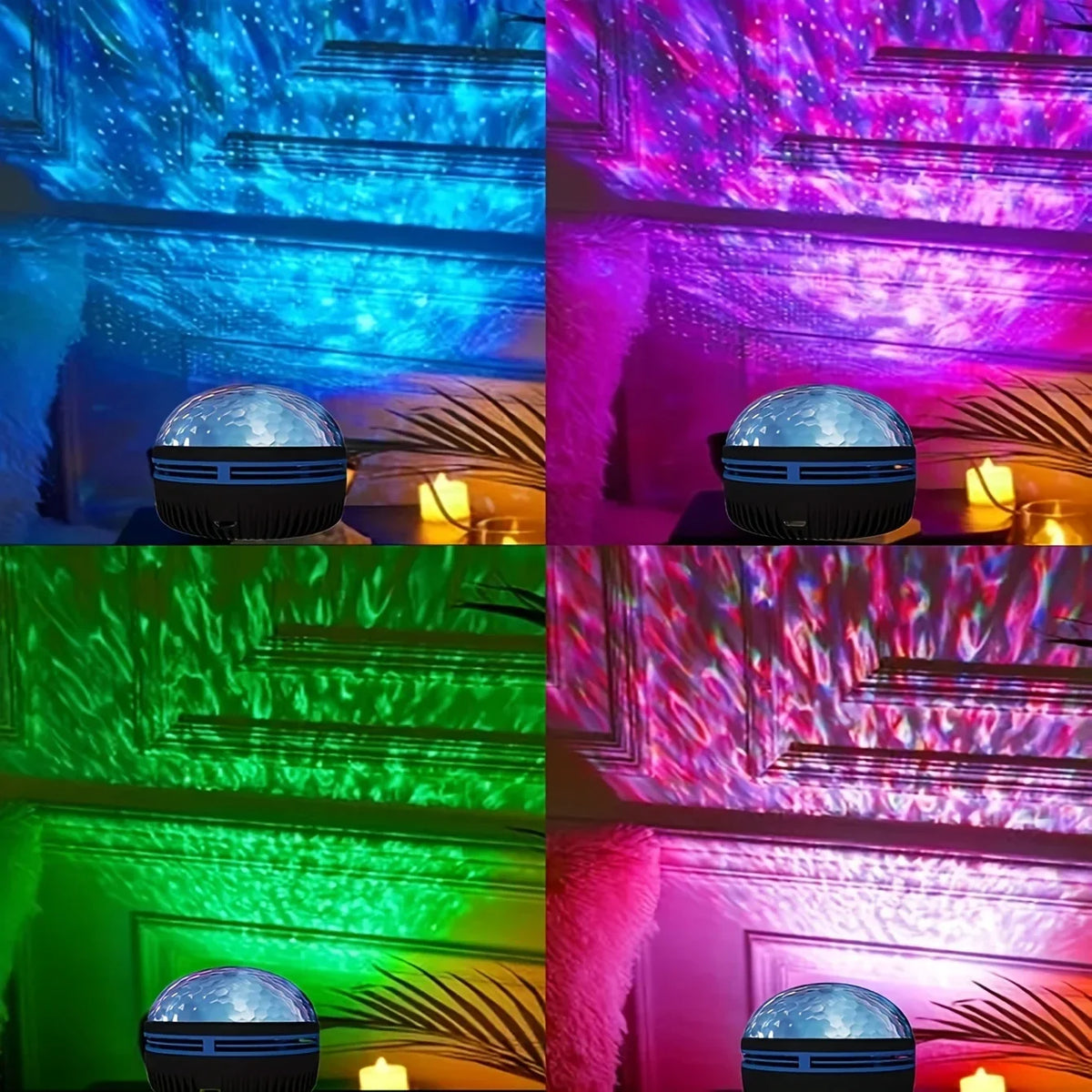 Star Galaxy Projector Night Light - Ocean Wave Bedroom Ceiling Lamp Room Decoration