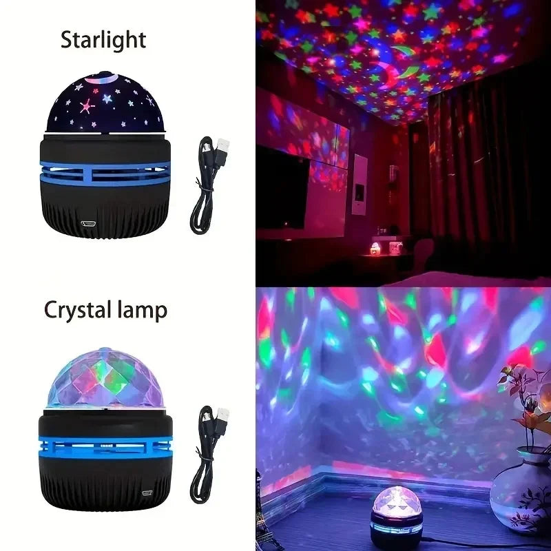 Star Galaxy Projector Night Light - Ocean Wave Bedroom Ceiling Lamp Room Decoration