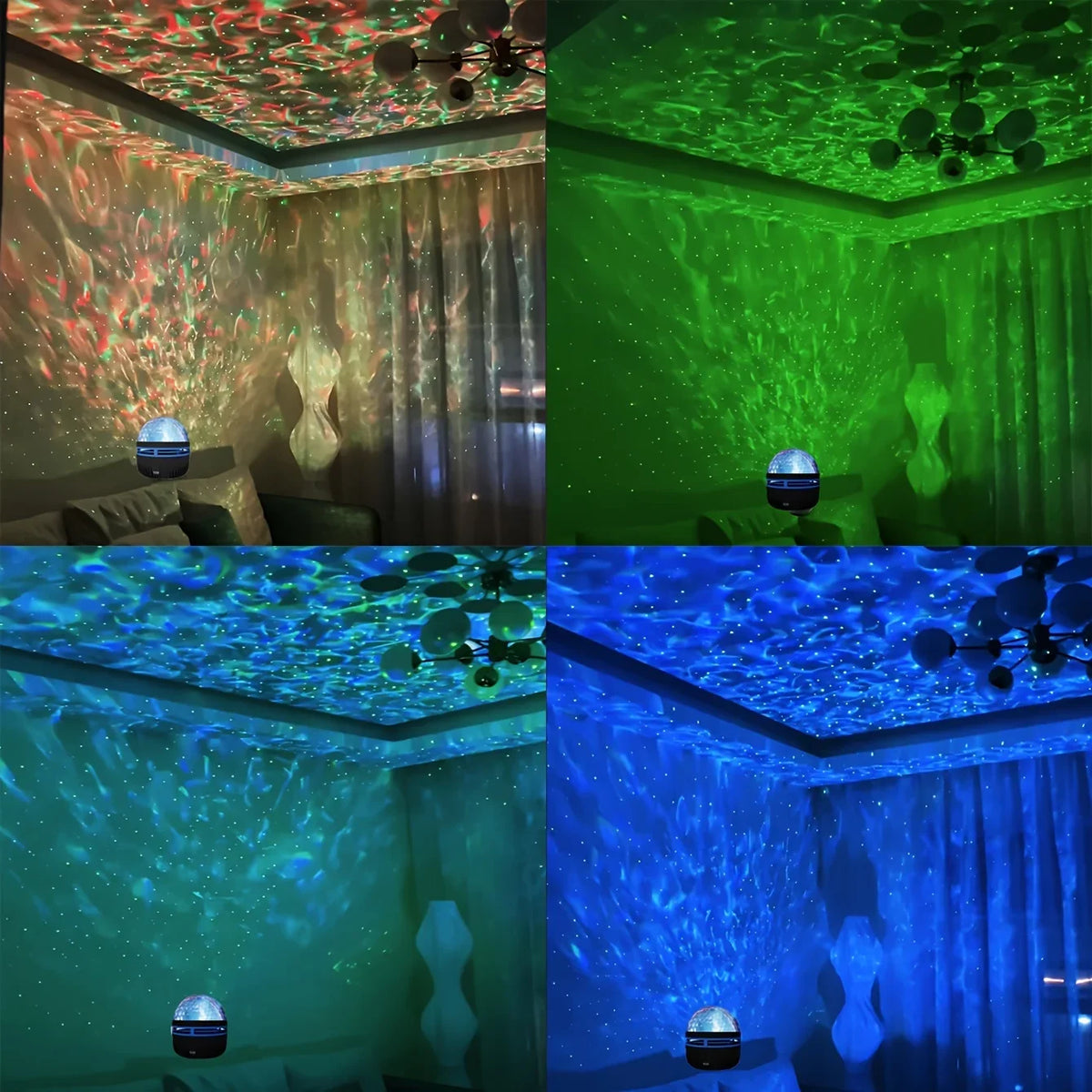 Star Galaxy Projector Night Light - Ocean Wave Bedroom Ceiling Lamp Room Decoration