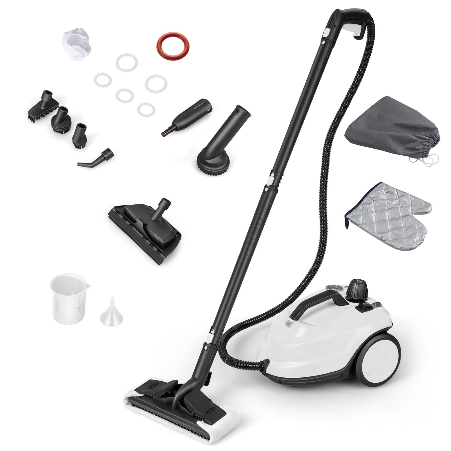 Steam Cleaner 2000W High Pressure Steamer Cleaning Machine with 15-Piece Accessories-Red