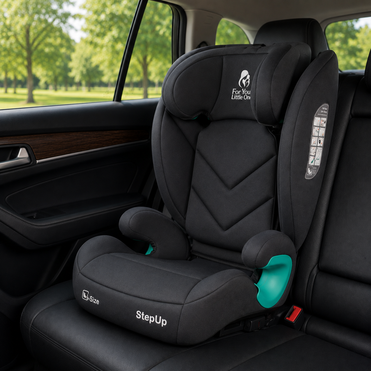 For Your Little One Stepup I-Size Belted 2/3 Car Seat Booster Seat - Slate Mist (4-12 Years)-Grade A Return