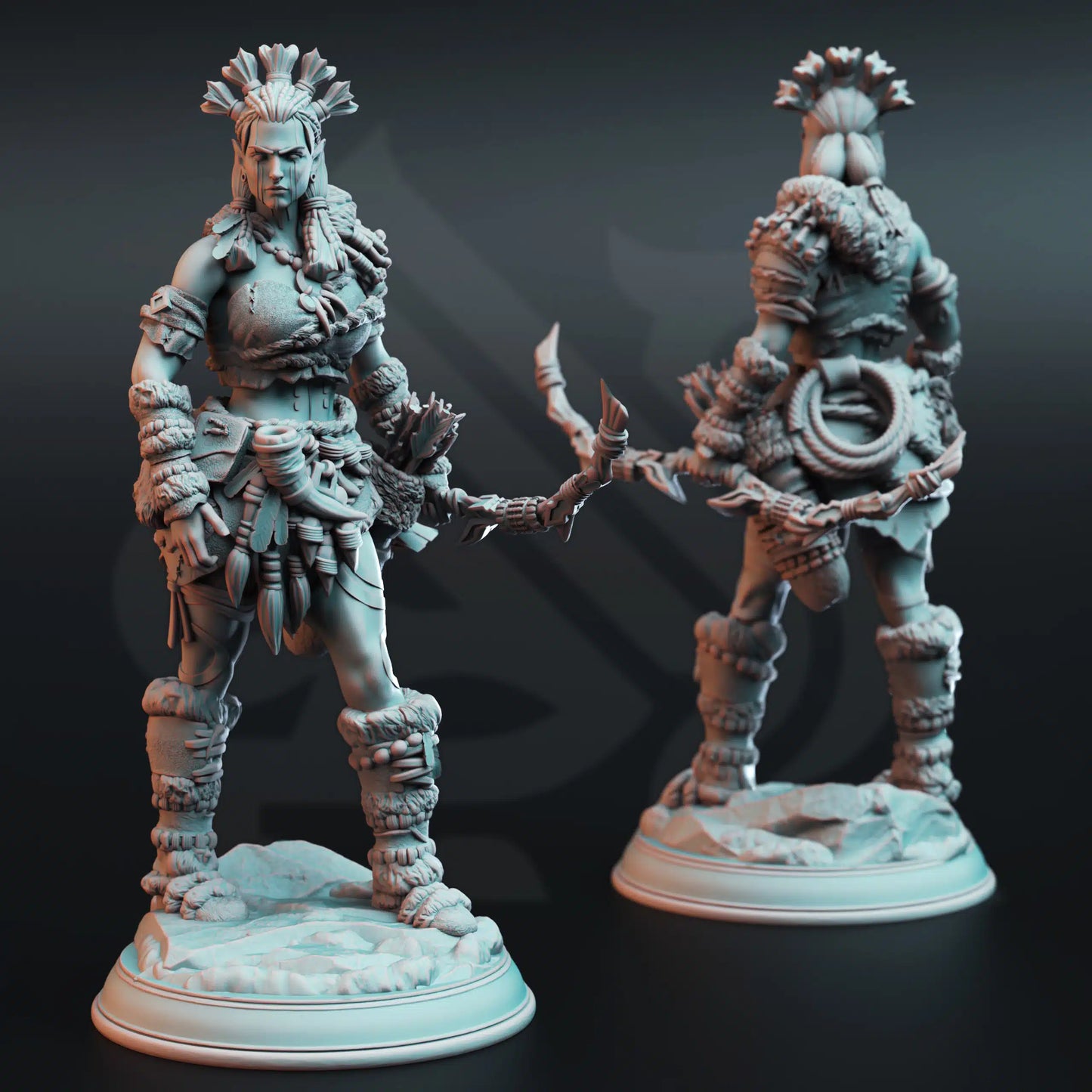 Strika – Ranger of the Frozen Wastes - 3D Printed Barbarian Character Miniature