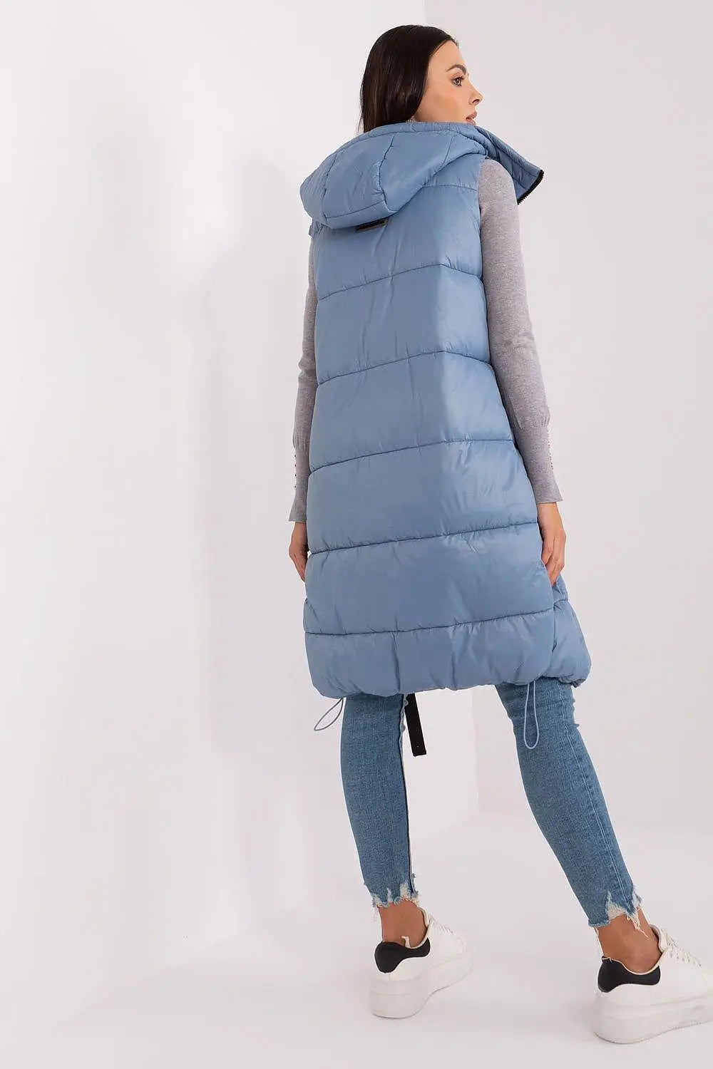 Subleve quilted zippered vest with hood