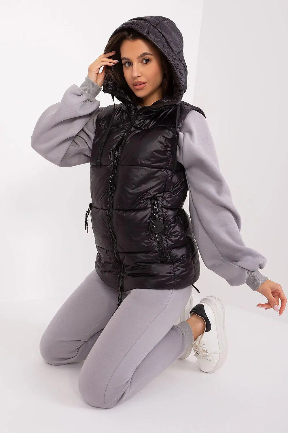 Sublevel Quilted, insulated zippered vest with hood