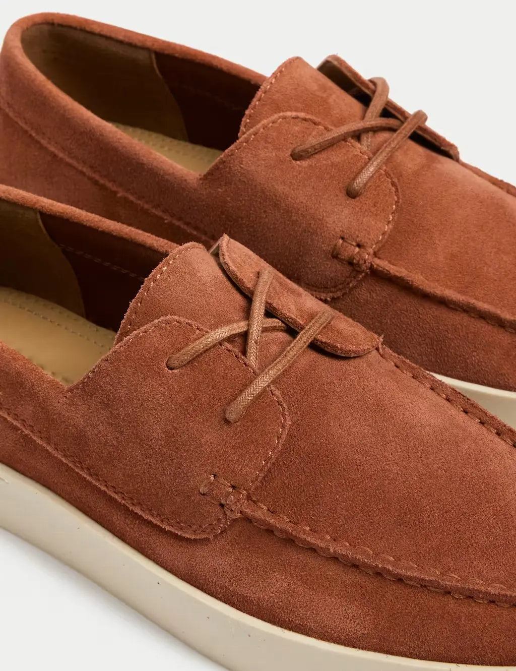 Autograph Suede White Sole Lace Up Loafers
