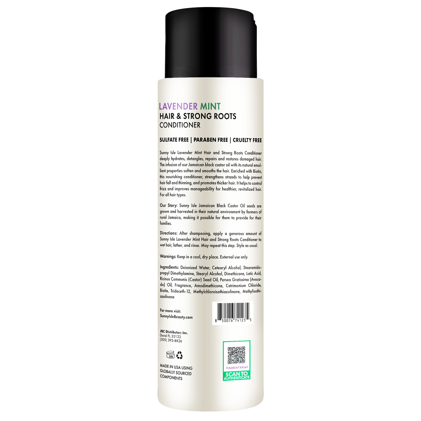 Sunny Isle Lavender Mint Hair & Strong Roots Conditioner Deeply moisturises dry hair 354.88 ml/12.0 oz