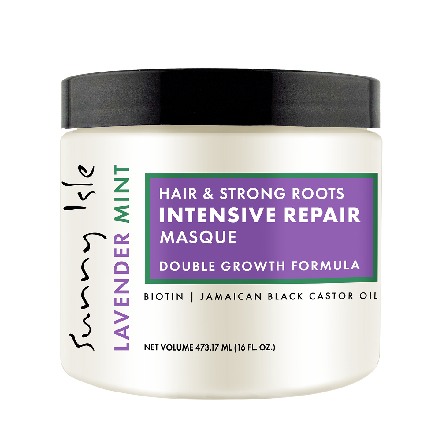Sunny Isle Lavender Mint Hair & Strong Roots Intensive Repair Masque Deeply conditions dry hair 473.17 ml/16.0 oz