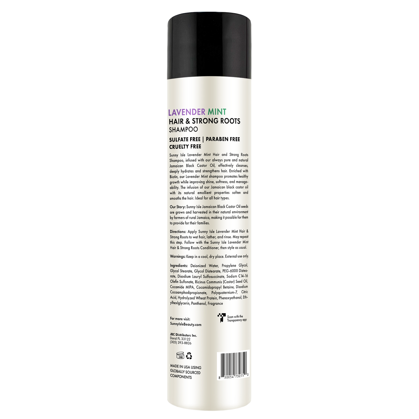 Sunny Isle Lavender Mint Hair & Strong Roots Shampoo Cleanses hair and scalp 298 ml/10.1 oz