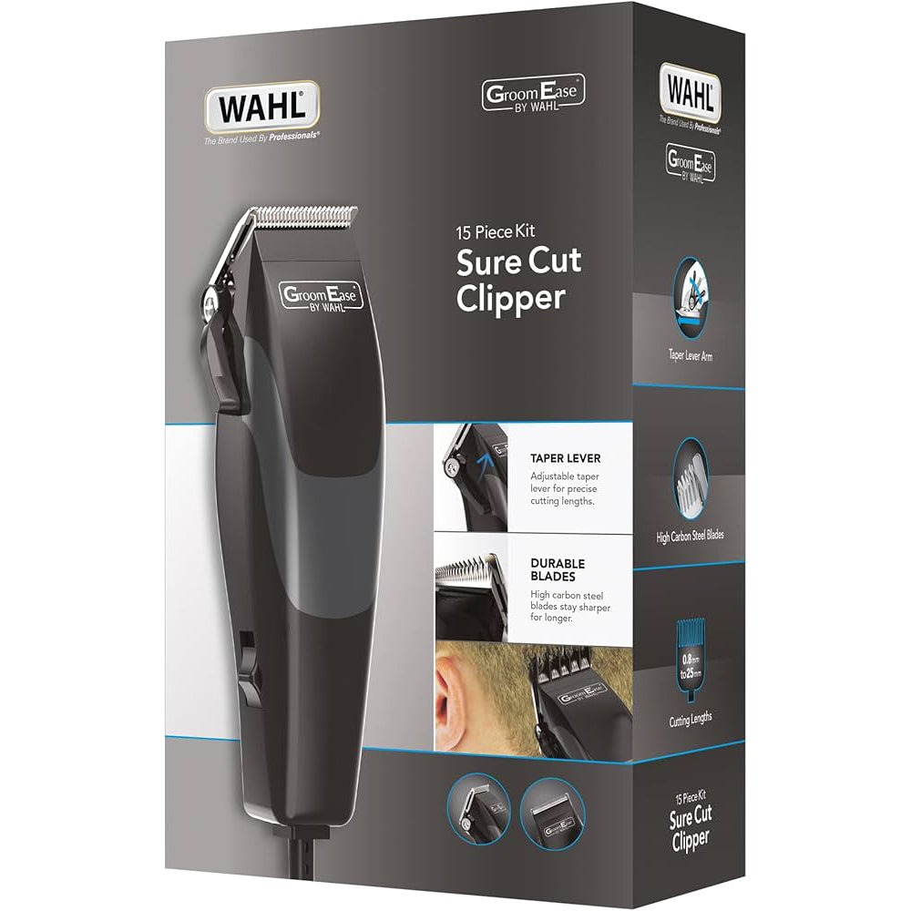 WAHL 15 Piece Sure Cut Hair Clipper Kit: Precision Home Haircutting for Men & Families