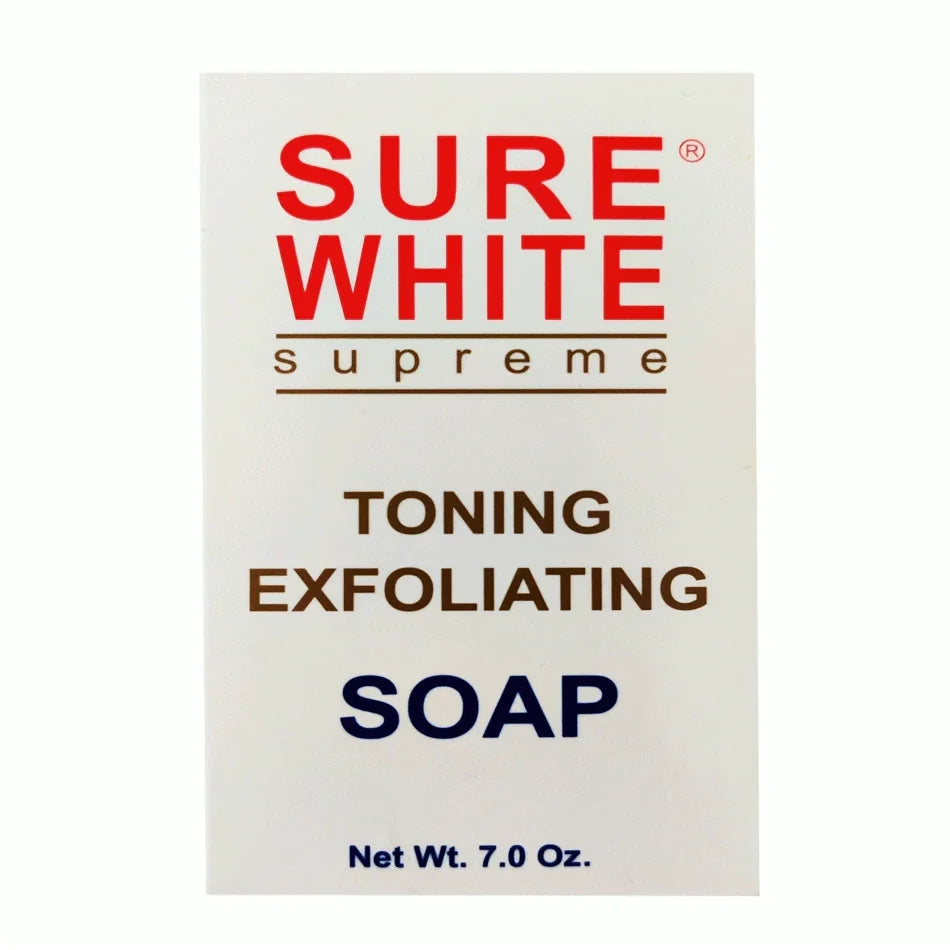 Sure White Toning Exfoliating Soap for Bright, Even-Toned Skin 7 oz