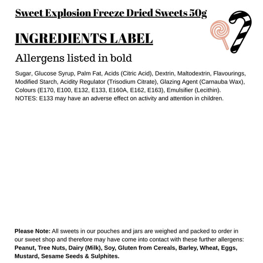 Sweet Explosion Freeze Dried Sweets 50g