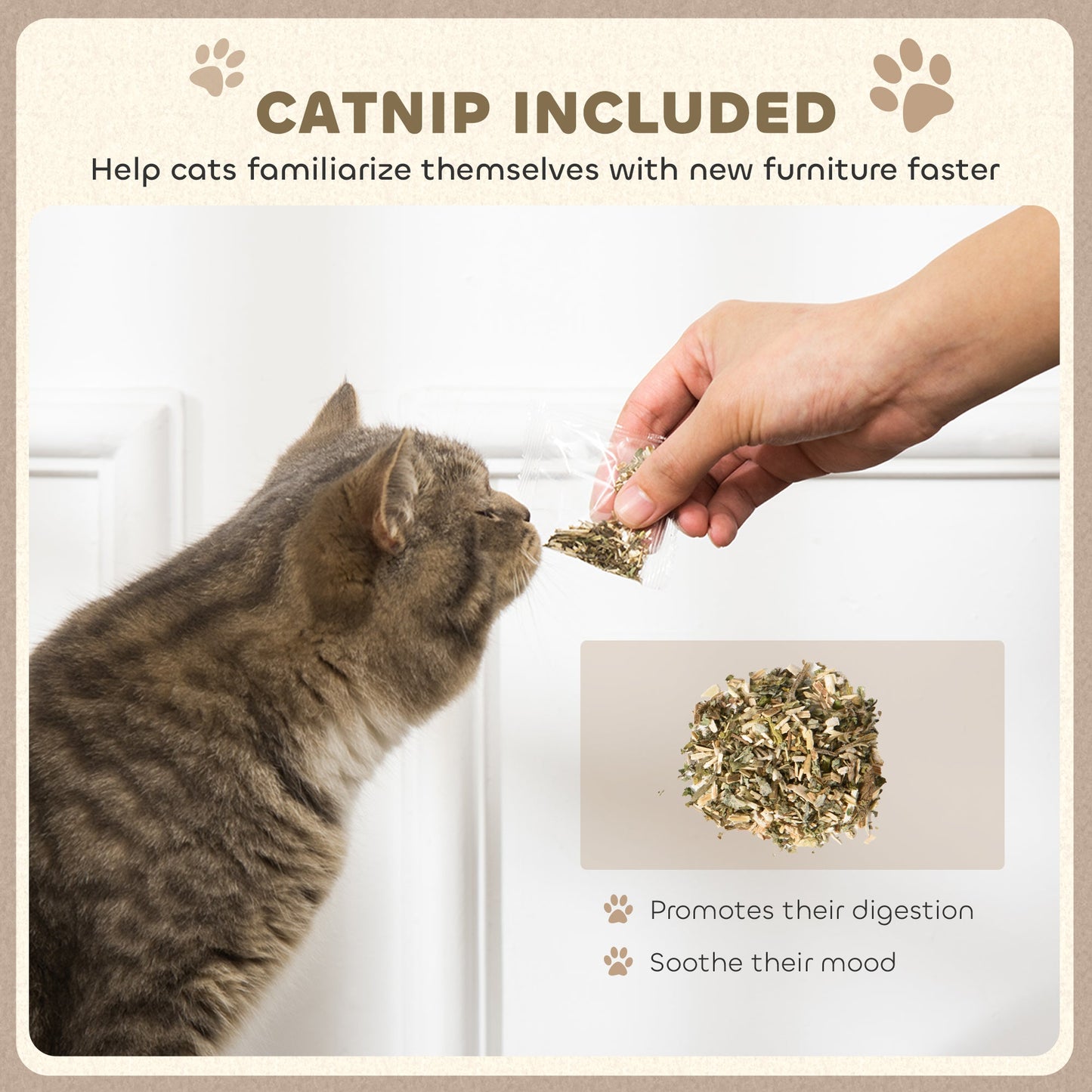 PawHut Cat Scratching Board with Organic Catnip for Indoor Cats, Brown