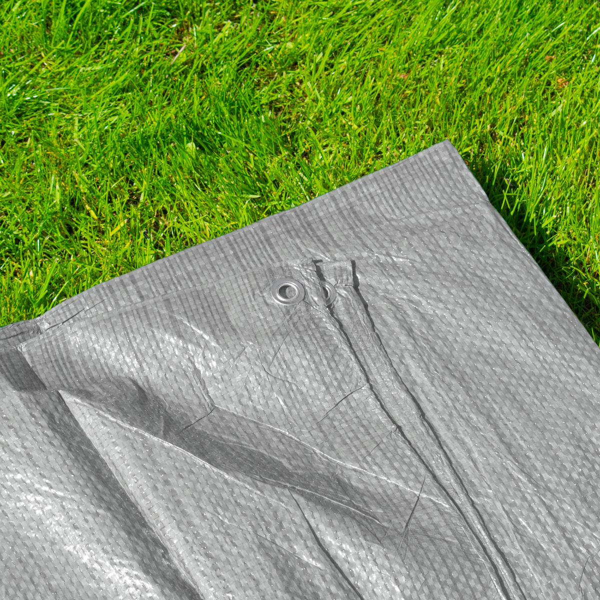 Grey S-Grade Tarpaulin with 10 x Bungee Balls (Black)
