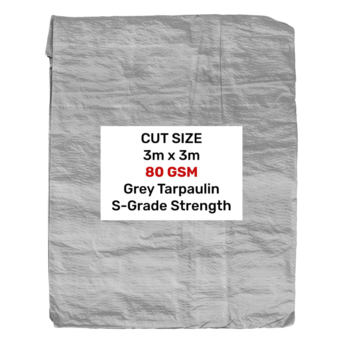Grey S-Grade Tarpaulin 3m x 3m