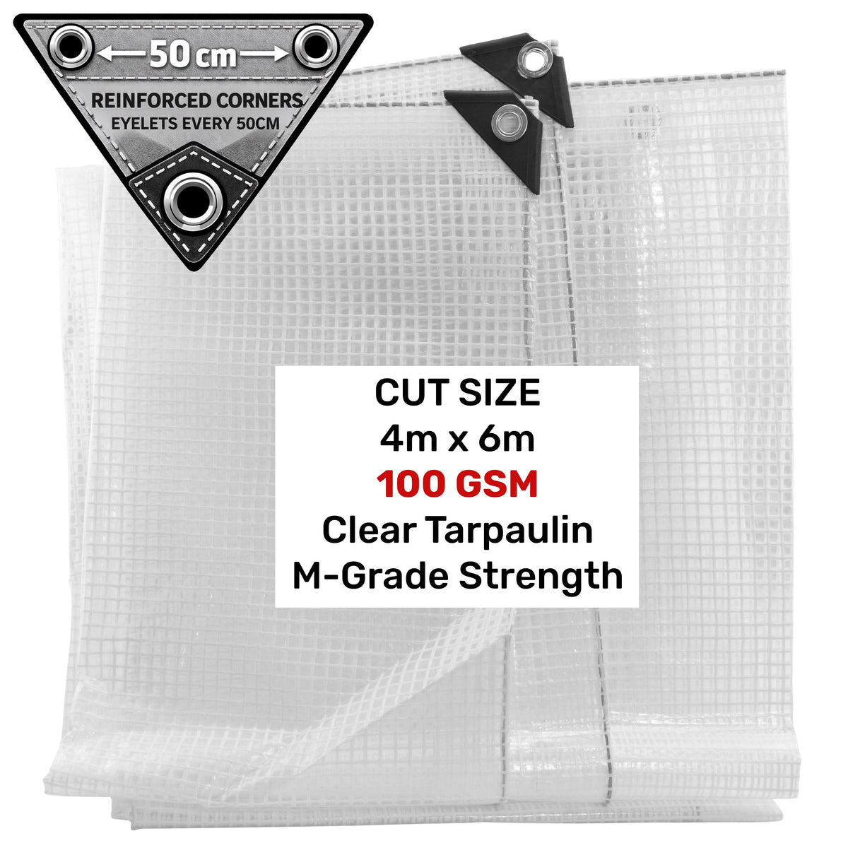 Clear M-Grade Tarpaulin 4m x 6m
