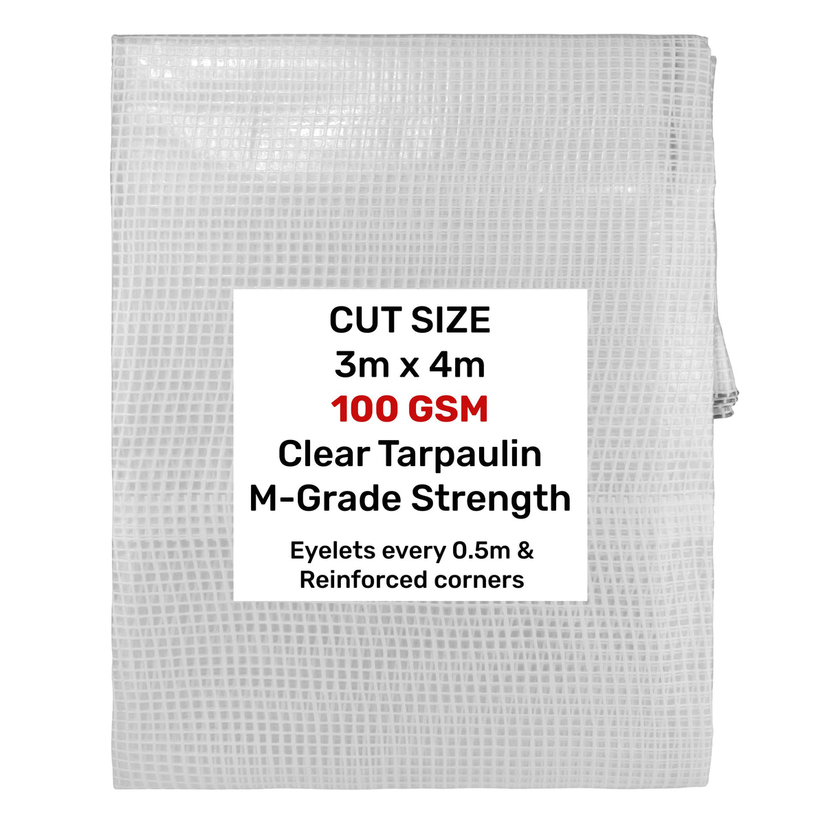 Clear M-Grade Tarpaulin 3m x 4m